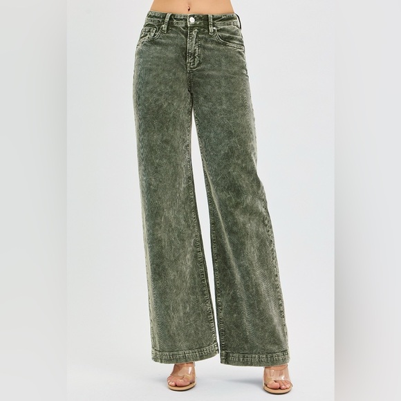 RISEN Full Size High Rise Wide Leg Corduroy Jeans Plus Size 10010051207 - Picture 1 of 7